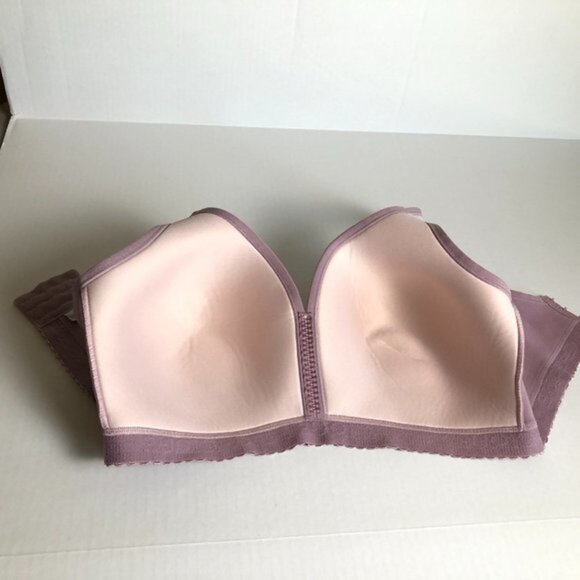 Lane Bryant Cacique Purple lace cotton lightly lined No-Wire bra Size 42DD - Picture 5 of 9